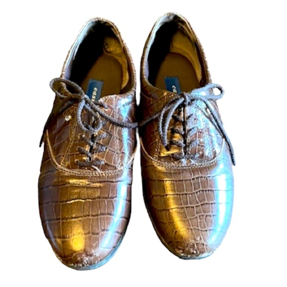 ⭐️ Easy Spirit motion oxford brown leather lace up flat leather dress shoes 7